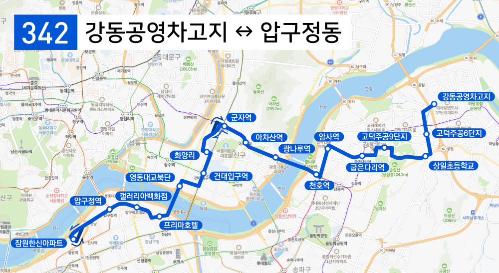 파일:서울 342(메트로버스) 노선도.png